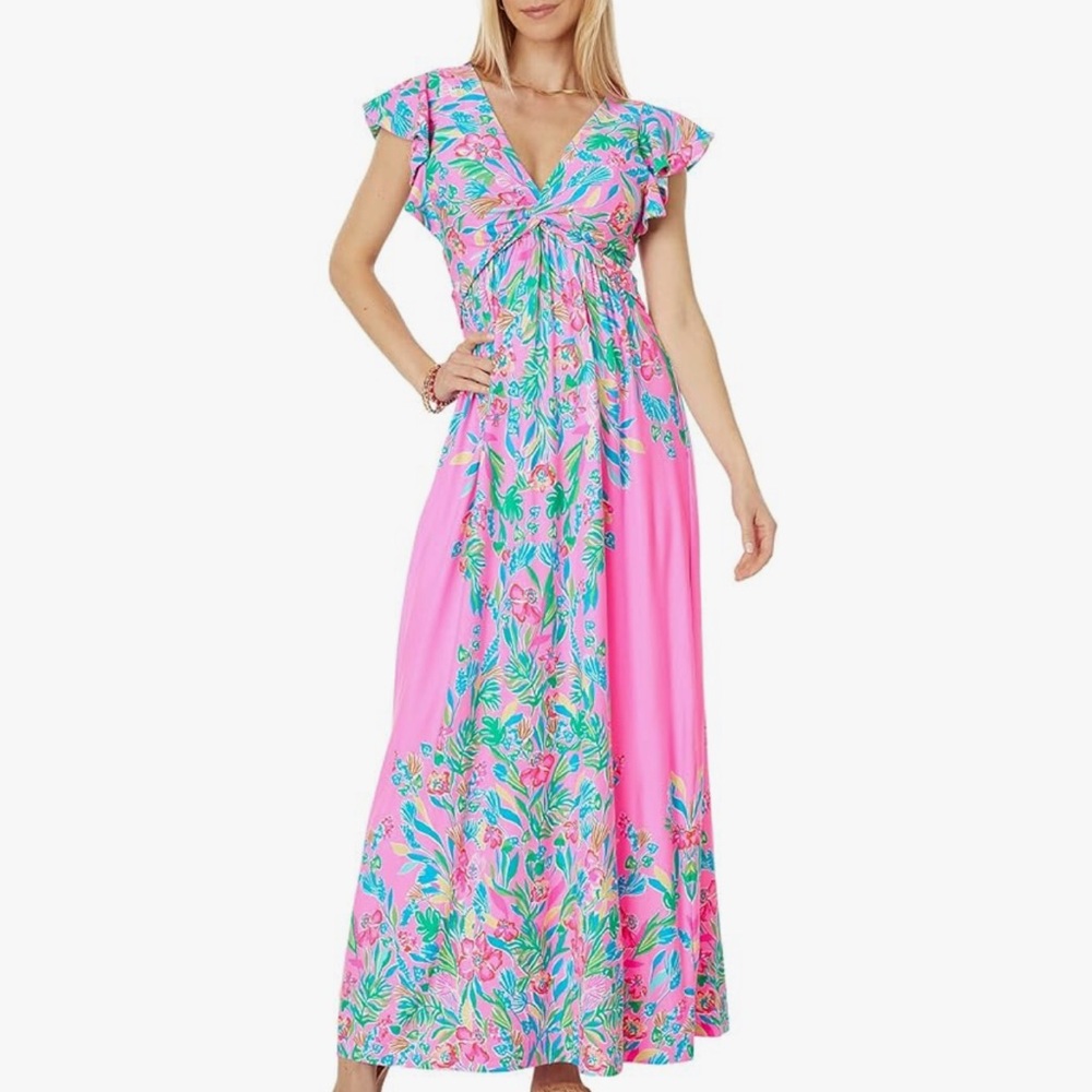 Lilly Pulitzer Verona Flutter Sleeve Maxi size 6
